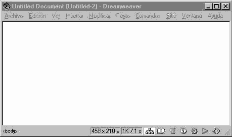 Ventana de diseo del dreamweaver