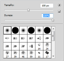 Dureza y tamaño de los pinceles de Photoshop